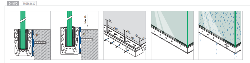 Bodenprofil, Easy Glass Hybrid, Bodenm., MOD 6910, Aluminium, matt schwarz (RAL 9005)