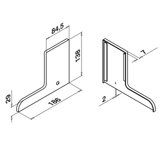 Endkappe, Easy Glass Max &quot;F&quot;, Bodenm., MOD 8522, Aluminium