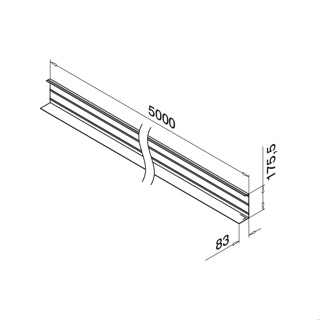 Blendleiste, Easy Glass Max, Seitenm., MOD 8535, Aluminium^
