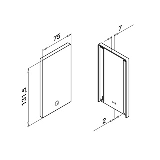 Endkappe, Easy Glass Prime, Bodenmontage, MOD 8412, Alu