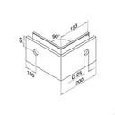 Ecke für Bodenprofil, EG Slim, Seitenm., MOD 8031, Gebürstet, Aluminium^