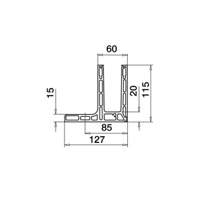 Bodenprofil, Easy Glass Smart &quot;F&quot;, Bodenmont., MOD 8220, Gebürstet, Roh, Alu^