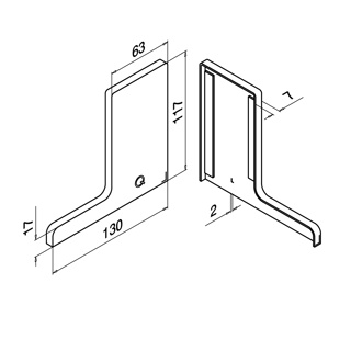 Endkappe, Easy Glass Smart &quot;F&quot;, Bodenm., MOD 8222, Gebürstet, Aluminium^