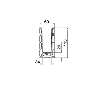 Bodenprofil, Easy Glass Smart, Bodenm., MOD 8210, Aluminium