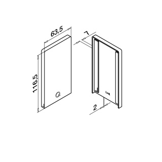 Endkappe, Easy Glass Smart, Bodenmontage, MOD 8212, Alu^