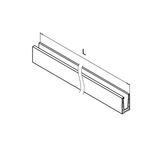 Bodenprofil, Easy Glass Up, Bodenm., MOD 6610, Gebürstet, Roh, Aluminium^