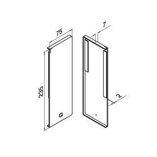 Endkappe, Easy Glass Prime &quot;Y&quot;, Seitenmontage, MOD 8442, Alu^