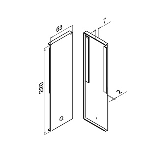 Endkappe, Easy Glass Pro &quot;Y&quot;, Seitenm., MOD 8142, Aluminium^