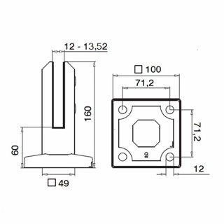 Easy Glass, Boden-Glasklemme, MOD 6259, inkl. Abdeckkappe^