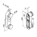 Justierbarer Block-Glasadapter, Easy Glass, MOD 0766^