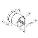 Glasadapter, Ø60 mm, flach, Easy Glass, MOD 0745, V2A^