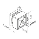 Glasadapter, 50x50 mm, M10, flach, Easy Glass MOD 4747, V4A