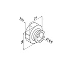 Adapter für Glashalter MOD 5500, für Treppen, MOD 0786, V4A