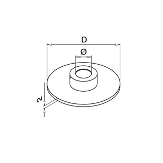 Gummischeibe für Glasadapter MOD 0752, oben; 205038^
