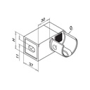 90°-Wandflansch f. Glasleistenrohr, Easy Glass MOD 6507, V4A^