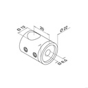 Querstabhalter Sackloch, links, Stab Ø12 mm, MOD 0832, V4A^