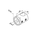 Querstabhalter Sackloch, rechts, Stab Ø12 mm, MOD 0833, V2A