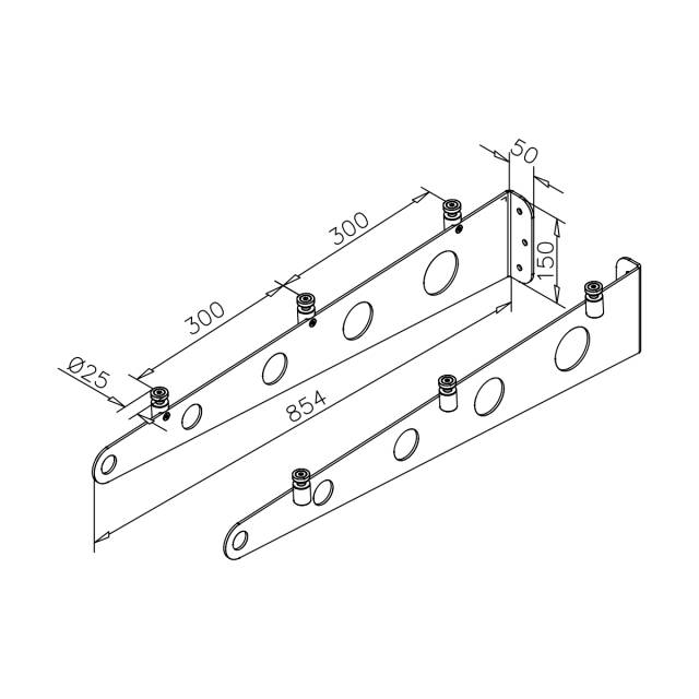 Glasvordach mit Schwertträgern Zachary