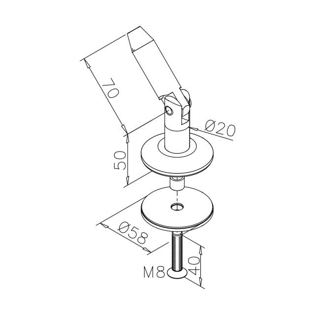 Glasvordach Punkthalter Aminata
