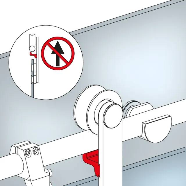 Laufwagen für Glasschiebetür-System mit Aushebesicherung Cathelijn^