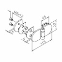 Glastürscharnier Aksun