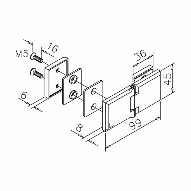 Glastürscharnier Suzanne^
