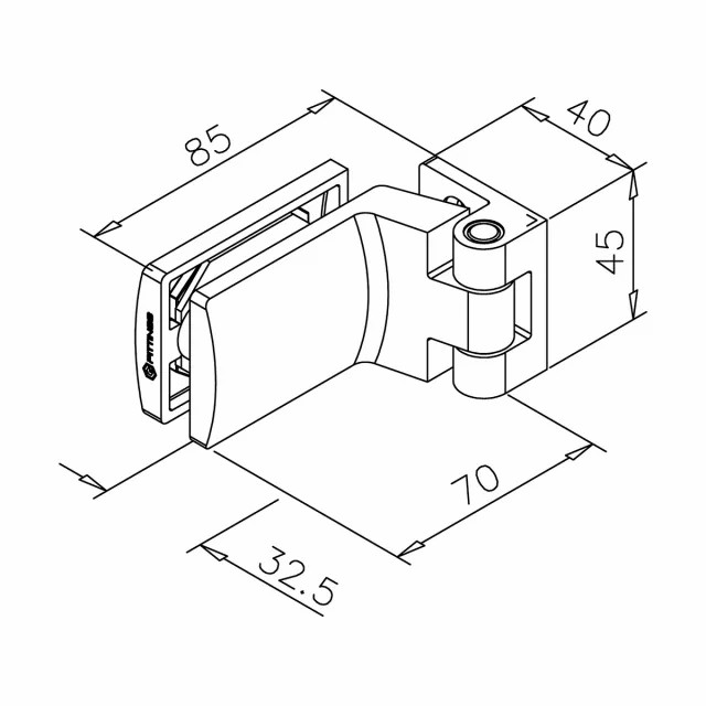 Glastürscharnier Victorine^