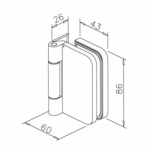 Glastürscharnier Cassie^