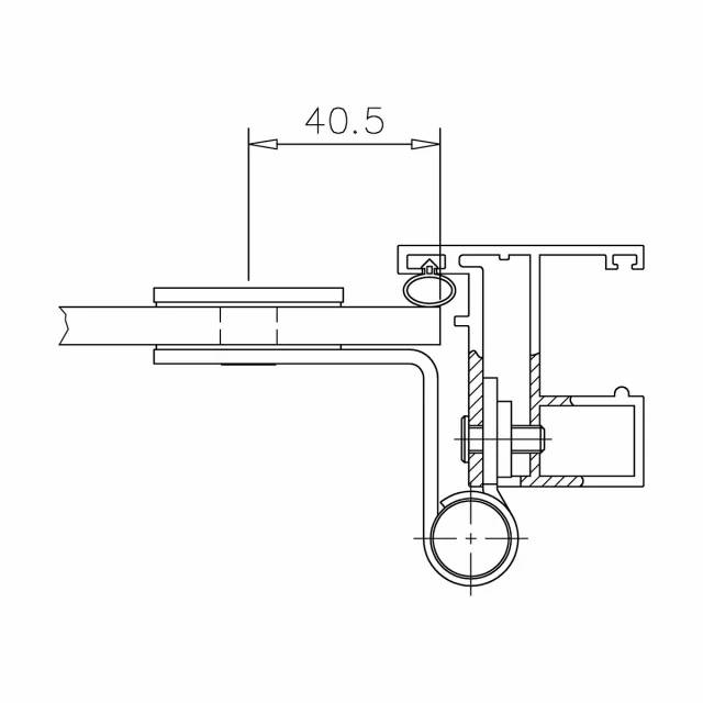 Glastürscharnier  für Zargenprofil, justierbar Annemarthe^