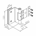 Glastürscharnier  für Zargenprofil, justierbar Annemarthe^