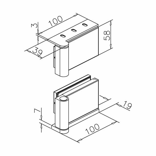 Glastürscharnier Gilda^