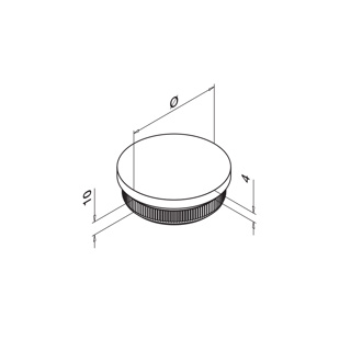 Endkappe für Rohr, flach, Easy Hit, Q-line, MOD 5732, V2A^