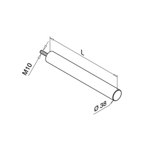 Endstück Handlauf, gerade, Ø38 mm, d line, MOD 4807, V4A^