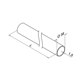 Rohr, Ø38x1,5 mm, d line, MOD 4800, V4A^