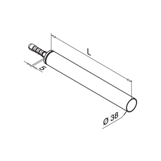 Endstück Handlauf, gerade, Ø38 mm, d line, V4A^