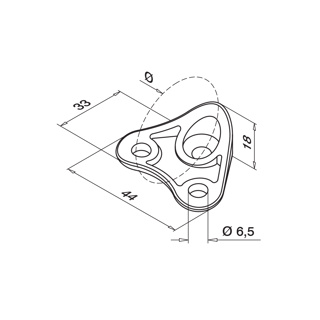 Handlauf-Anschlussplatte für MOD 0305, 90°, MOD 1820, V4A^