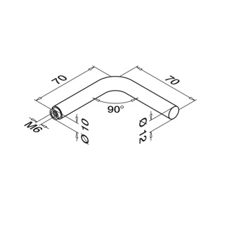 Handlaufhalter o. Sattel, Wandb., 90°, Ø12 mm, MOD 0813, V2A^