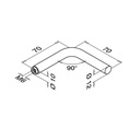 Handlaufhalter o. Sattel, Wandb., 90°, Ø12 mm, MOD 0813, V2A^
