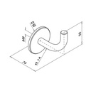 Handlaufstütze für Wandbefestigung, M8 Gewinde; 140114^