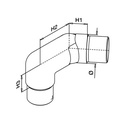 Justierb. Rohrverbinder, links, 0-70°, Q-line, MOD 0317, V2A^