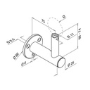 Justierbarer Handlaufhalter, Wandbef., Q-line, MOD 0142, V4A^