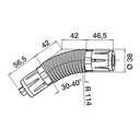 Justierbarer Handlaufverbinder OmniBend, 30-40°, d line, V4A