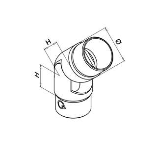 Justierbarer Rohrverbinder, 0-70°, Q-line, MOD 0312, V4A^