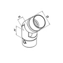 Justierbarer Rohrverbinder, 0-70°, Q-line, MOD 0312, V4A^