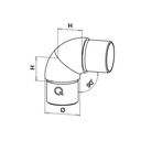 Justierbarer Rohrverbinder, 0-90°, Q-line, MOD 0791, V4A^