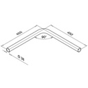Rohrbogen, 90°, für Rohr Ø38x1,5 mm, d line, V4A^