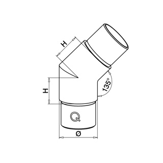 Rohrverbinder, 45°, Q-line, MOD 0300, V2A^