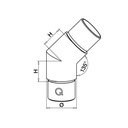 Rohrverbinder, 45°, Q-line, MOD 0300, V2A^