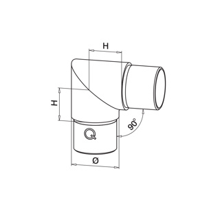 Rohrverbinder, 90°, eckig, V2A^