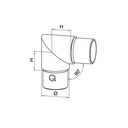 Rohrverbinder, 90°, eckig, V2A^